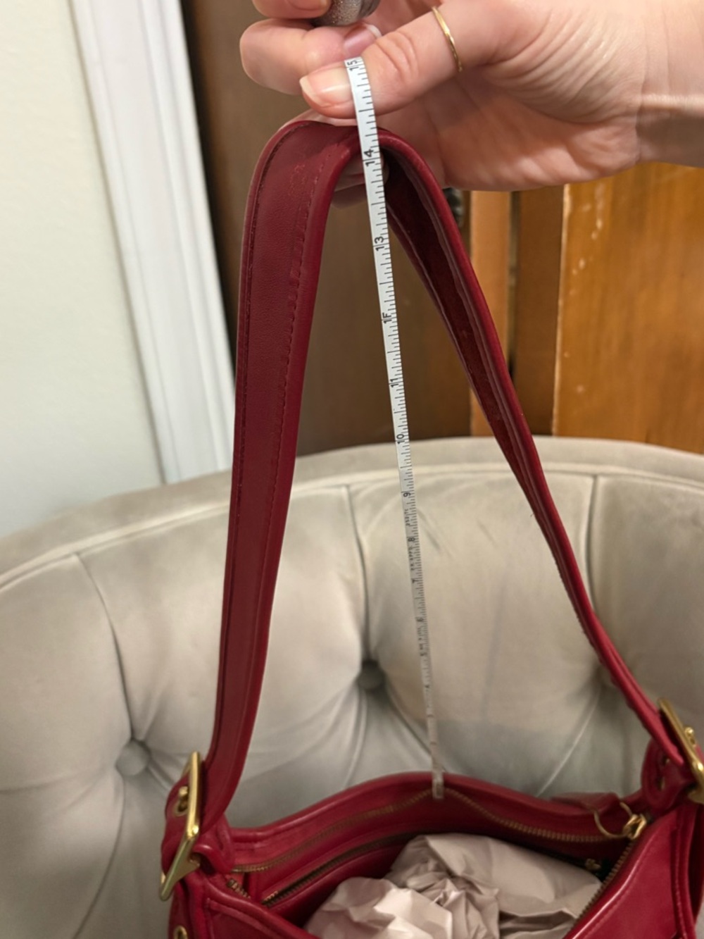 RARE RED Coach Legacy Zip Shoulder Bag 9966 - Picture 11 of 11